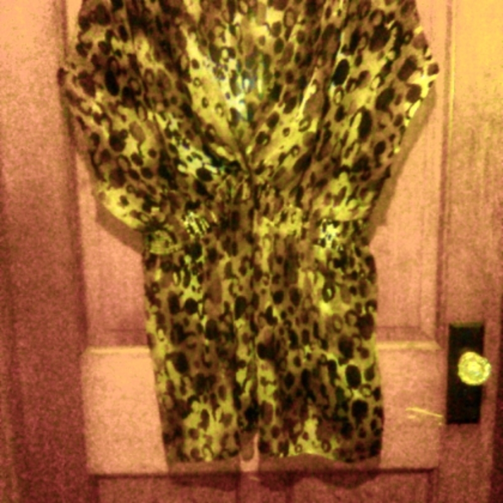 See through leopard print dress shirt
